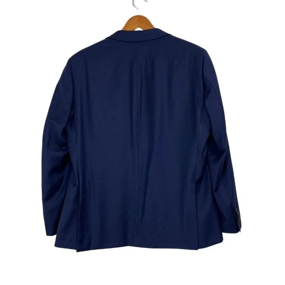 Indochino Men's Navy Wool Blazer Sport Coat 2-Button‎ Lined Floral Interior